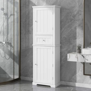 Tall Bathroom Storage Cabinet, Freestanding Storage Cabinet with Drawer and Adj - Picture 1 of 19
