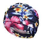Printed Fabric Hot Spring Swimming Cap Breathable Bathing Cap  Sand