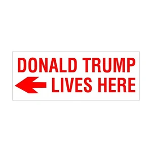 Donald Trump Lives Here Red Self Ink Stock Stamp - 9/16” x 1-1/2” - Picture 1 of 1