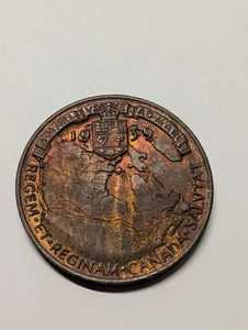 Primera Visita Real 1939 Canadá Regem et Reginam Canadá Medalla Salvtat ¡Bonito cheque! - Imagen 1 de 2