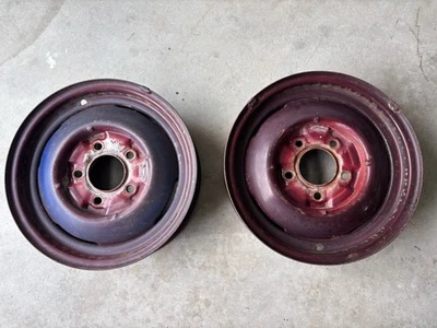 Pair 16"x4". 5.5 BC Ford Steel Wheels 1940’s - Image 1 of 4