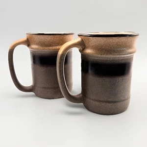 Stonecrest Tazzine da Tè Caffè Corea Set di 2 Gres Beige Marrone Vintage - Foto 1 di 9