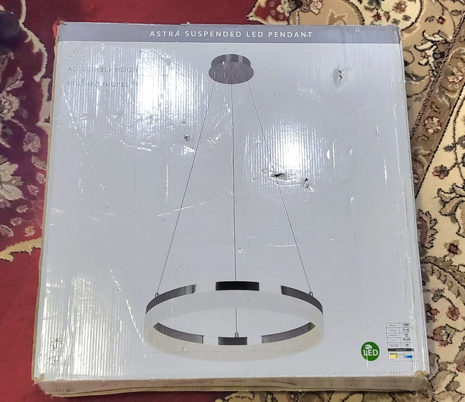 35-watt Integrated LED Brushed Nickel Pendant With Frosted Acrylic Shade by Alsy