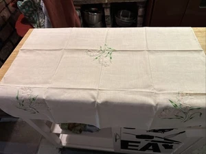 Vintage Tischdecke transparentes Maiglöckchen Ricammo A Mano Ok Firenze Ariana - Bild 1 von 5