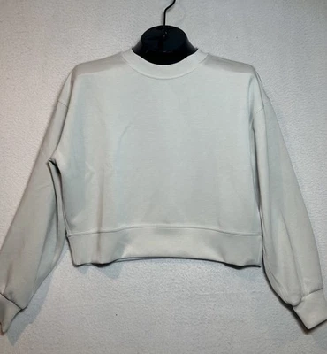 Lululemon Softstreme Perfectly Oversized Cropped Crew sweatshirt Small Cream - Image 1 of 4