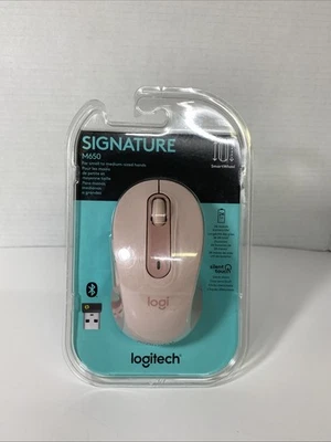 Logitech Signature M650 Mid-Size Wireless Scroll Mouse Silent Touch New -Rose - Image 1 of 3