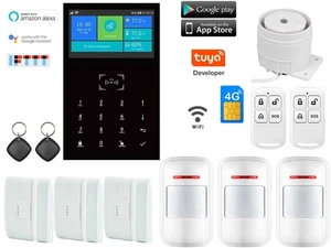 R13 Tuya APP WiFi+4G GSM Wireless PIR Door Home Security Alarm System+Alexa RFID - Picture 1 of 21