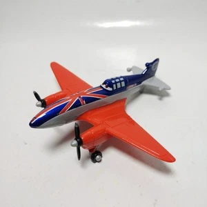 Disney Pixar Planes Bulldog Diecast 1:55 Mattel Union Jack Red Blue X9467 - Picture 1 of 7