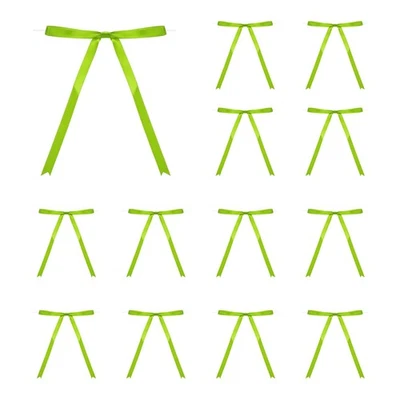 50 Piezas 5x7" Arcos de Corbata Torcida Cinta de Satén Arcos de Envoltura Verde Brillante Foto 1 de 4