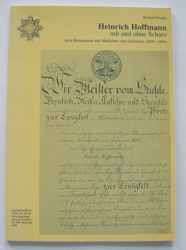 Freimaurer / Freimaurerei: Heinrich Hoffmann mit und ohne Schurz ! - Bild 1 von 4