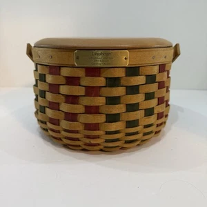 Longaberger 2003 Christmas Collection Caroling Basket w/Lid, & Protector - Picture 1 of 8