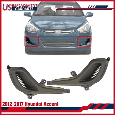 Cubiertas de orificios de luz antiniebla para parachoques delantero lado izquierdo y derecho para Hyundai Accent 2012-17 Foto 1 de 4