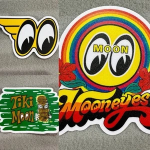 🔥 Qty 3 MoonEyes Racing MOON Eyes THICK 3M Sticker Equipped Hot Rod Stickers - Picture 1 of 12