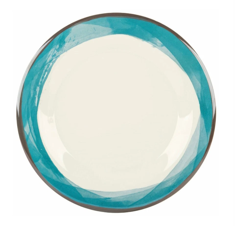 Etchedware 9” wide rim plate. Diamond ivory/kanello blue. Brand new, in box. - Image 1 of 2