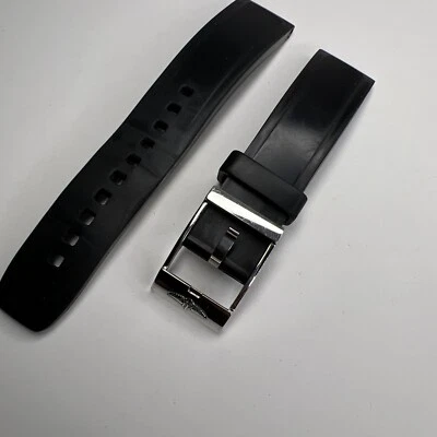 CORREA DE GOMA NEGRA BREITLING 20MM-18MM 132S Y ESPIGA DE ACERO INOXIDABLE Foto 1 de 4