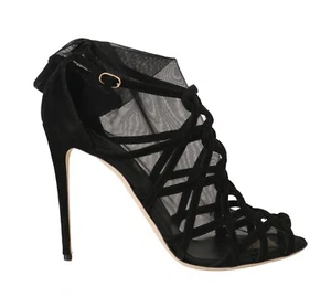 Dolce & Gabbana Zapatos ante Negro de Tacón Botines Calcetines EU39/US8.5 - Imagen 1 de 10