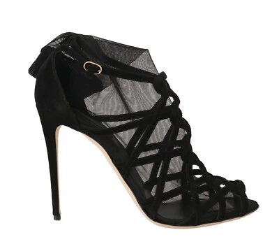 Dolce & Gabbana Zapatos ante Negro de Tacón Botines Calcetines EU39/US8.5 - Imagen 1 de 4