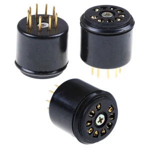 2x gold plated 9pin bakelite tube socket testing saver for 12AX7 ECC83 5670 B FT - Picture 1 of 6