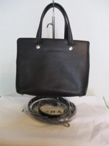 LONGCHAMP Le Foulonne Leather Sml Satchel Crossbody Bag in Black w Dustbag - Picture 1 of 11