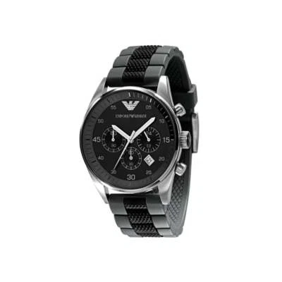 NEW EMPORIO ARMANI AR5866 MENS BLACK GREY WATCH - 2 YEARS WARRANTY - CERTIFICATE - Image 1 of 4