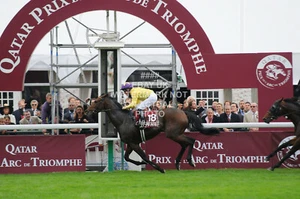 2009 SEA THE STARS MICK KINANE ARCH DE TRIOMPHE PHOTO PRINT HORSE RACING - Picture 1 of 1