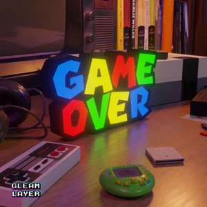 Game Over Super Mario Style Led Gaming Light RGB Sign - Picture 1 of 5