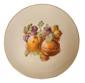 F.B. & Co Germany Porcelain Plate Peaches Gooseberry Hazelnut Gold Edge 7.5" - Picture 1 of 4