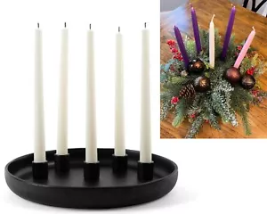Black Candlestick Holders Large Ceramic Black Taper Candle Holder W/ 12 Round B - Picture 1 of 9