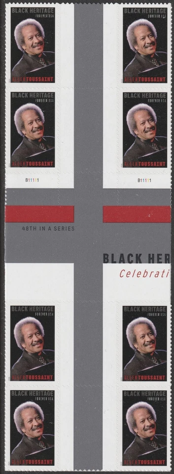 US 5957 Black Heritage Allen Toussaint F cross gutter block 4x2 MNH 2025 - Image 1 of 1