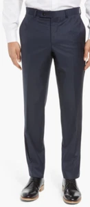 Nuevo Ted Baker London Moderno Hombres Jefferson Vestido Pantalón Azul Lana Frente Plano R30 - Imagen 1 de 3