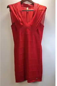 VINTAGE Y2K 90'S APPLE BOTTOMS RED BANDAGE BODYCON PARTY DRESS SZ M GOING OUT - Picture 1 of 8