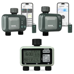 Water Timer 2/1/3 Outlets Hose Sprinkler Timer LCD Screen/Bluetooth - Picture 1 of 38