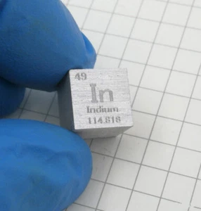 1Pcs Cube 10mm In Indium Metal Density Pure≥99.95% Carved for Element Collection - Picture 1 of 5