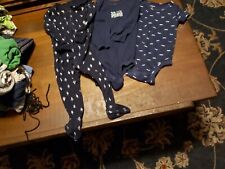 Lot 64 Baby Boy Onepiece Sleeper Size 6-12 Months Lot Of 3