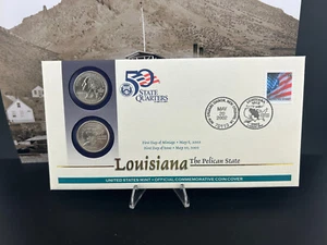 2002 Louisiana US Mint Official Commemorative 50 States Quarter First Day Cover - Picture 1 of 2
