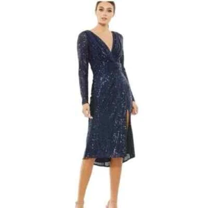 Ieena für Mac Dugall LANGARM PAILLETTEN MIDI KLEID Größe 16 Neu ohne Etikett - Bild 1 von 9