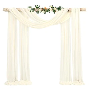 Wedding Arch Draping Fabric,1 Panel 28" x20ft Ivory Wedding Arch Drapes for C... - Picture 1 of 9
