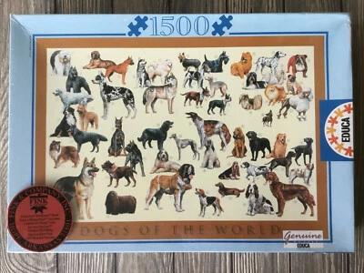 RARE EDUCA 1500 pcs Dogs of The World Extra Thick DuraGreen Board NEW - Spain - Image 1 of 4