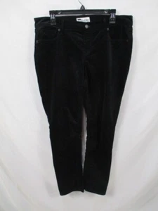 Old Navy Pants Womens 12 Black Velvet Straight Leg Rock Star Flat Front Cotton - Picture 1 of 10