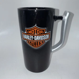 Harley Davidson Motorcycles Tall Ceramic Coffee Cup Mug Tailpipe Handle 6.25”H - Picture 1 of 8