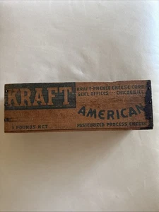 Old Vintage Kraft 5 LB American Cheese Wood Box Chicago, ILL. - Picture 1 of 5