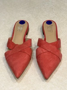 Franco Sarto Women's Suede Shoes Coral Mules Size 8.5 New - Picture 1 of 7