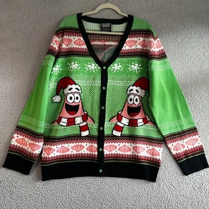 Bob Esponja Patrick Estrella Hombres Feo Navidad Suéter Tejido Cárdigan XL - Imagen 1 de 7