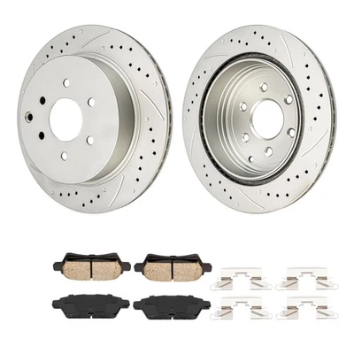 Rear Drilled Rotors & Ceramic Pads for 2005-2012 Nissan Pathfinder All engine - Изображение 1 из 4