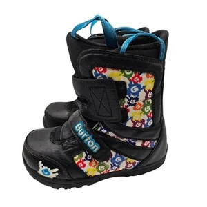 Burton Grom Kids Snowboard Boots Shoe - Size 4 Black Multicolor - Picture 1 of 6
