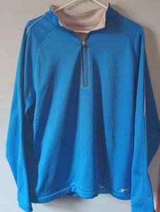 Slazenger 1/4 Zip Blue Fleece Lined Pullover Golf Jacket Men's Size L - Bild 1 von 4