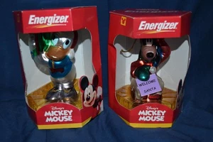Donald Duck and Goofy Energizer Christmas Ornaments Vintage 2000 Disney - Picture 1 of 4