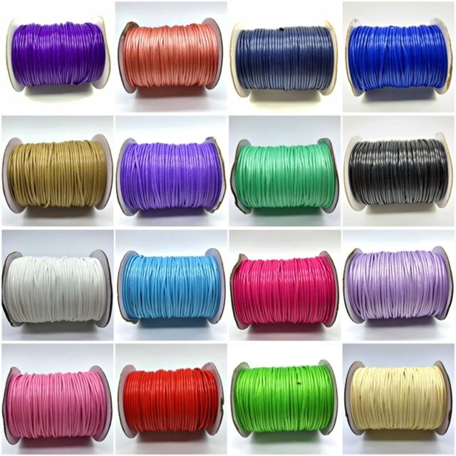 Cordón encerado de 40 colores – 0.039 in 437 yardas de poliéster encerado  cuerda de algodón para hacer pulseras, hilo encerado para hacer joyas de