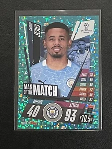 GABRIEL JESUS 2020 21 TOPPS MATCH ATTAX MAN OF THE MATCH MANCHESTER CITY NM - Picture 1 of 2
