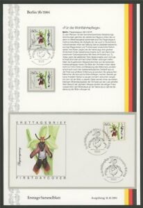 GERMANY BERLIN ETSB 1984/09b ORCHIDS ORCHID ORCHIDEEN FIRST DAY SHEET FDC